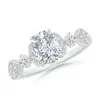 Angara Vintage Style Cushion Rectangular Diamond Engagement Ring With Leaf Motifs In White Gold/h