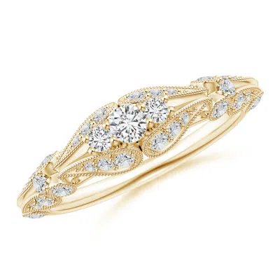 Angara Vintage Style Diamond Anniversary Ring With Paisley Motifs In Metallic