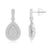 Angara Vintage Style Diamond Cluster Earrings With Scalloped Halo In White Gold/h
