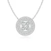 Angara Vintage Style Diamond Halo Pendant With Milgrain Detailing In Platinum/h