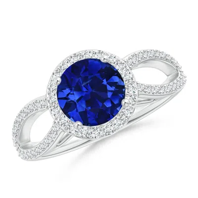 Angara Vintage Style Gia Certified Sapphire Split Shank Ring In Metallic