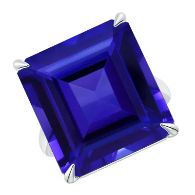 Angara Vintage Style Gia Certified Solitaire Octagonal Tanzanite Ring In Blue