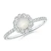 Angara Vintage Style Moonstone Flower Ring With Diamond Accents In White Gold/white