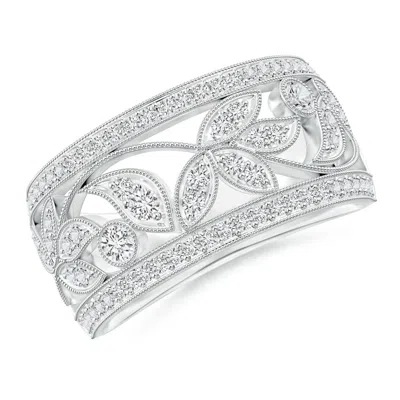 Angara Vintage Style Nature Inspired Diamond Anniversary Ring In Metallic