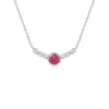 Angara Vintage Style Pink Sapphire And Diamond Curved Bar Pendant In Platinum/rich Pink
