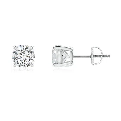 Angara Vintage Style Round Diamond Solitaire Stud Earrings In Metallic