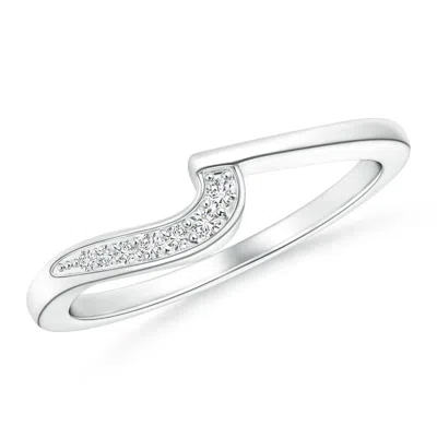 Angara Wavy Contoured Pave Diamond Wedding Band