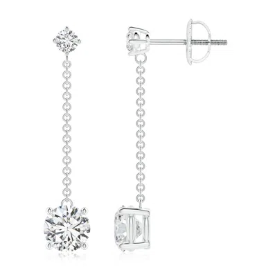 Angara Yard Chain Diamond Drop Earrings In Metallic
