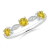 Angara Yellow Sapphire & Diamond Marquise And Dot Ring In White Gold/deep Bright Yellow