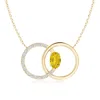 Angara Yellow Sapphire Interlocking Circle Necklace With Diamonds In Yellow Gold/deep Yellow