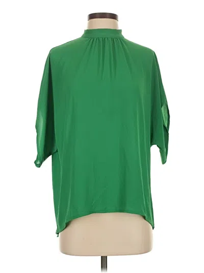 Pre-owned Angashion 3/4 Sleeve Blouse In Green