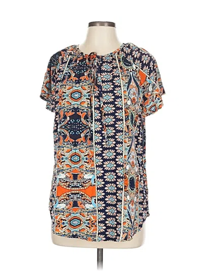 Pre-owned Angashion Short Sleeve Blouse In Orange