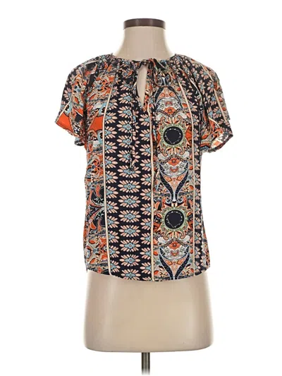 Pre-owned Angashion Short Sleeve Blouse In Orange