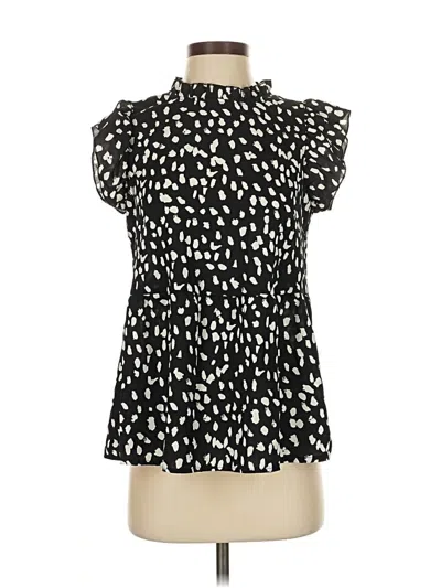 Pre-owned Angashion Short Sleeve Turtleneck In Black