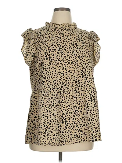 Pre-owned Angashion Sleeveless Blouse In Gold