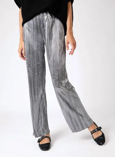 Ange Pharely Iridescent Pleated Pants In Argent In Gray