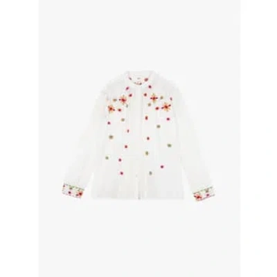 Ange Solinari Embroidered Blouse In White