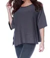 Angel 2-tone High Slit Sweater Poncho In Gray In Grey