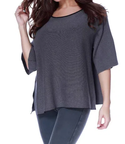 Angel 2-tone High Slit Sweater Poncho In Gray In Grey