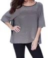 Angel 2-tone High Slit Sweater Poncho In Stone In White