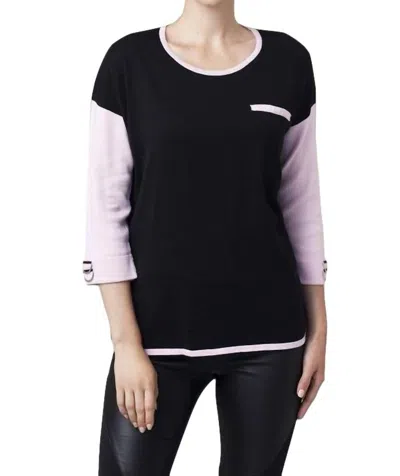 Angel 2-tone Sweater In Blac/pink In Black