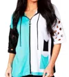Angel 3/4 Color Block Hoodie In Turquiose/white In Multi