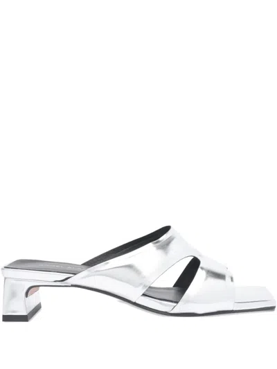 Angel Alarcon 35mm Odesa Sandals In Silver