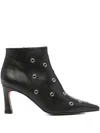 Angel Alarcon 65mm Eyelet-detail Pointed-toe Boots In Black