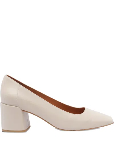 Angel Alarcon 65mm Leather Heeled Pumps In White