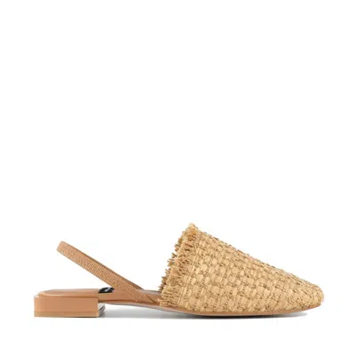 ANGEL ALARCON ANGEL ALARCON AGNES FLAT SHOES WITH SQUARE TOE AND ELASTIC BACK IN RAFFIA