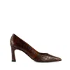 Angel Alarcon Brown Pumps In Crocodile-print Leather In Brown