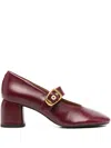 Angel Alarcon Buckle-detail Block-heel Pumps In Red