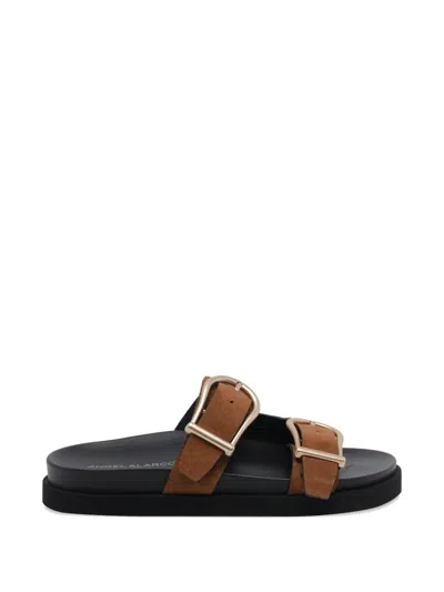 Angel Alarcon Buckle-fastening Suede Sandals In Brown