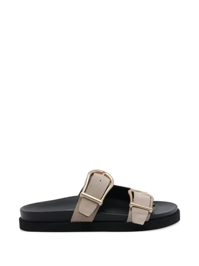 Angel Alarcon Buckle-fastening Suede Sandals In Neutral
