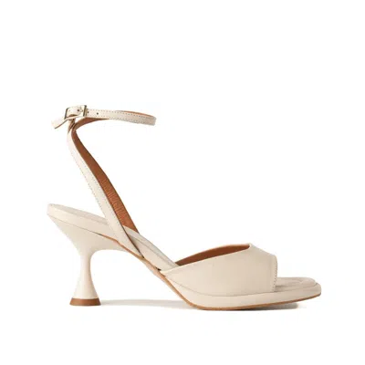 Angel Alarcon Calia Cream Heeled Open Shoe In White