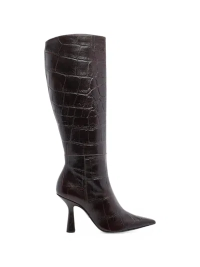 Angel Alarcon Croc-effect Boots In Brown