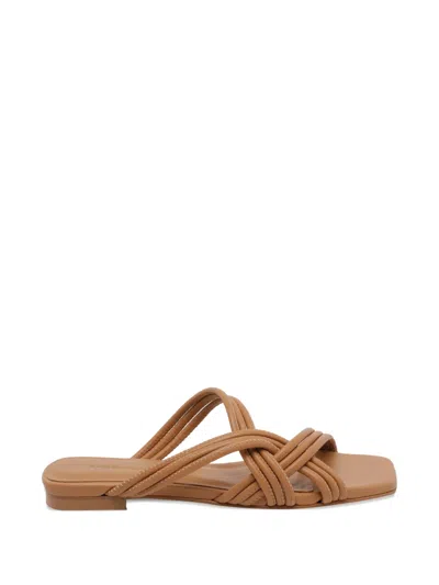 Angel Alarcon Crossover-strap Square-toe Sandals In Brown