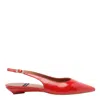 Angel Alarcon Leather Flat Pumps In Red