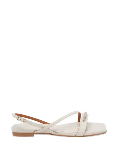 Angel Alarcon Greta Leather Sandals In White