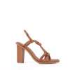 Angel Alarcon Leather-colored Sophie Heeled Sandal In Brown