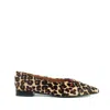 ANGEL ALARCON ANGEL ALARCON LEATHER BALLERINA WITH FLAT HEEL AND LEOPARD PRINT DECORATION