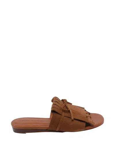 Angel Alarcon London Fringe-detail Sandals In Animal Print