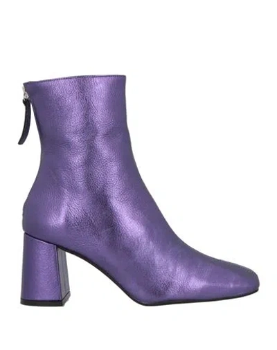 Angel Alarcon Ángel Alarcón Woman Ankle Boots Purple Size 7 Leather