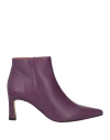 Angel Alarcon Ángel Alarcón Woman Ankle Boots Purple Size 9 Leather In Purple