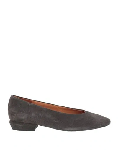 Angel Alarcon Ángel Alarcón Woman Ballet Flats Charcoal Size 9 Leather In Gray