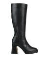 Angel Alarcon Leather Boot With Wide Heel And Platform In Black