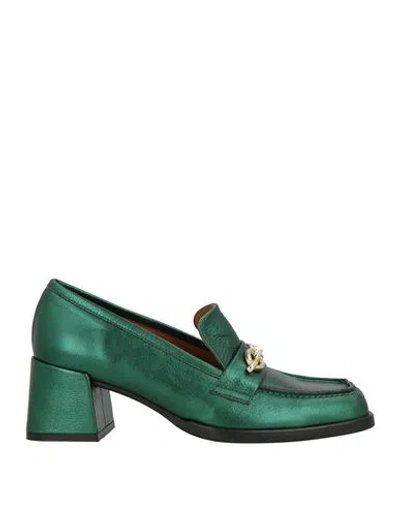 Angel Alarcon Ángel Alarcón Woman Loafers Emerald Green Size 8 Leather