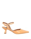 Angel Alarcon Ángel Alarcón Woman Pumps Apricot Size 7 Leather In Orange