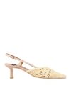 Angel Alarcon Ángel Alarcón Woman Pumps Beige Size 6 Leather In Neutral