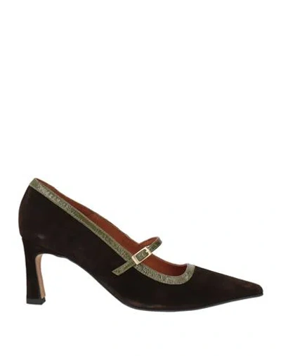 Angel Alarcon Ángel Alarcón Woman Pumps Dark Brown Size 11 Leather